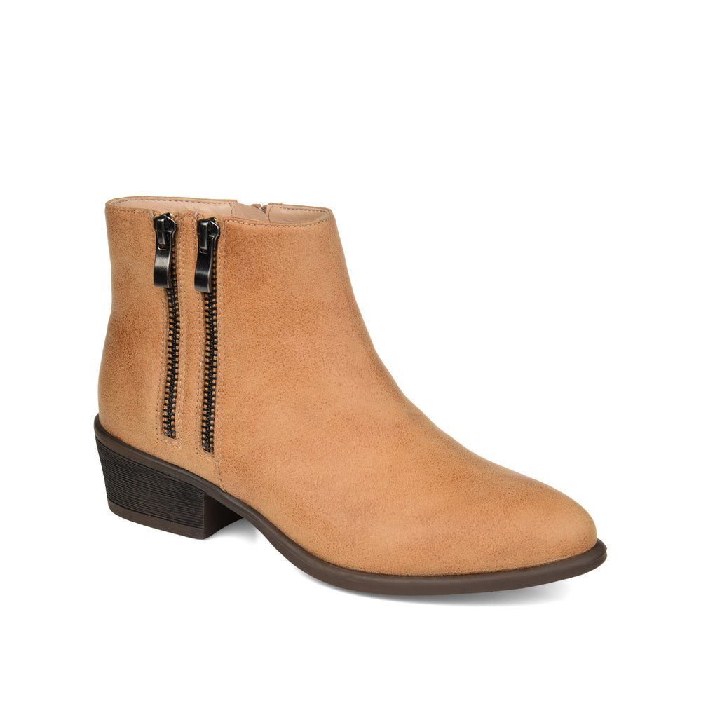 JAYDA ZIP-UP BOOTIES IN FAUX SUEDE