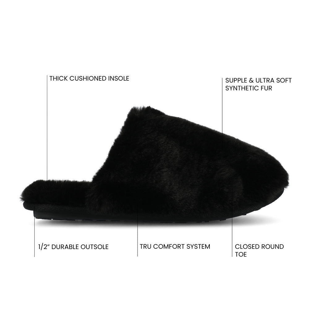 JAYDE SLIPPERS IN FAUX FUR