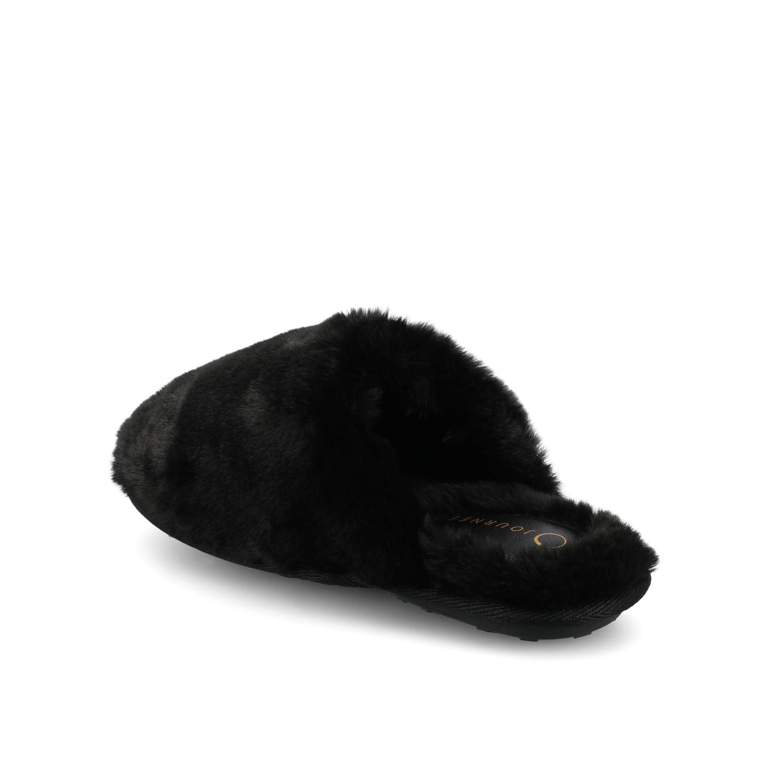JAYDE SLIPPERS IN FAUX FUR - Black Faux Fur