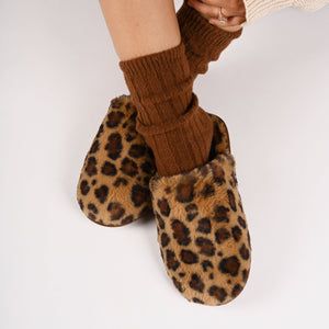 JAYDE SLIPPERS IN FAUX FUR - Leopard Faux Fur