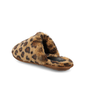 JAYDE SLIPPERS IN FAUX FUR - Leopard Faux Fur