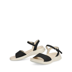 JAYLEE BUCKLE SANDALS IN VEGAN LEATHER - Black PU