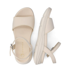 JAYLEE BUCKLE SANDALS IN VEGAN LEATHER - Bone PU