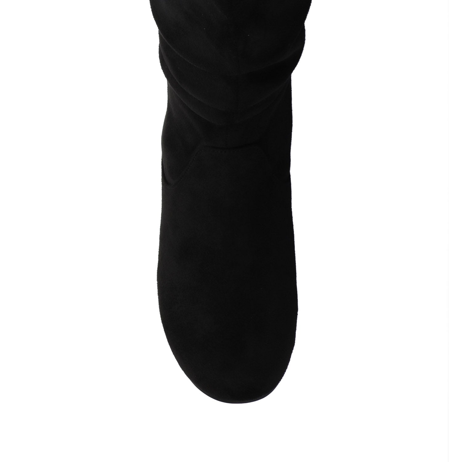 JAYNE KNEE HIGH BOOTS IN WIDE CALF - Black Faux Suede