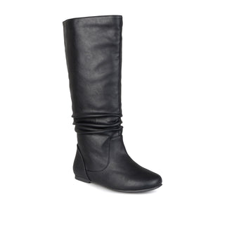 JAYNE KNEE HIGH BOOTS IN FAUX LEATHER