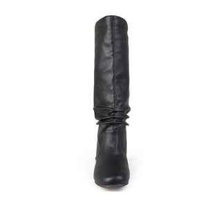 JAYNE KNEE HIGH BOOTS IN FAUX LEATHER