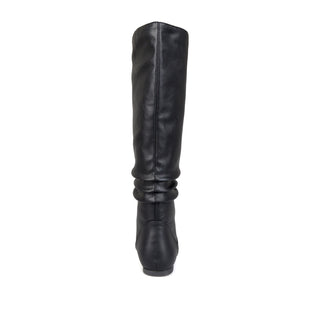 JAYNE KNEE HIGH BOOTS IN FAUX LEATHER