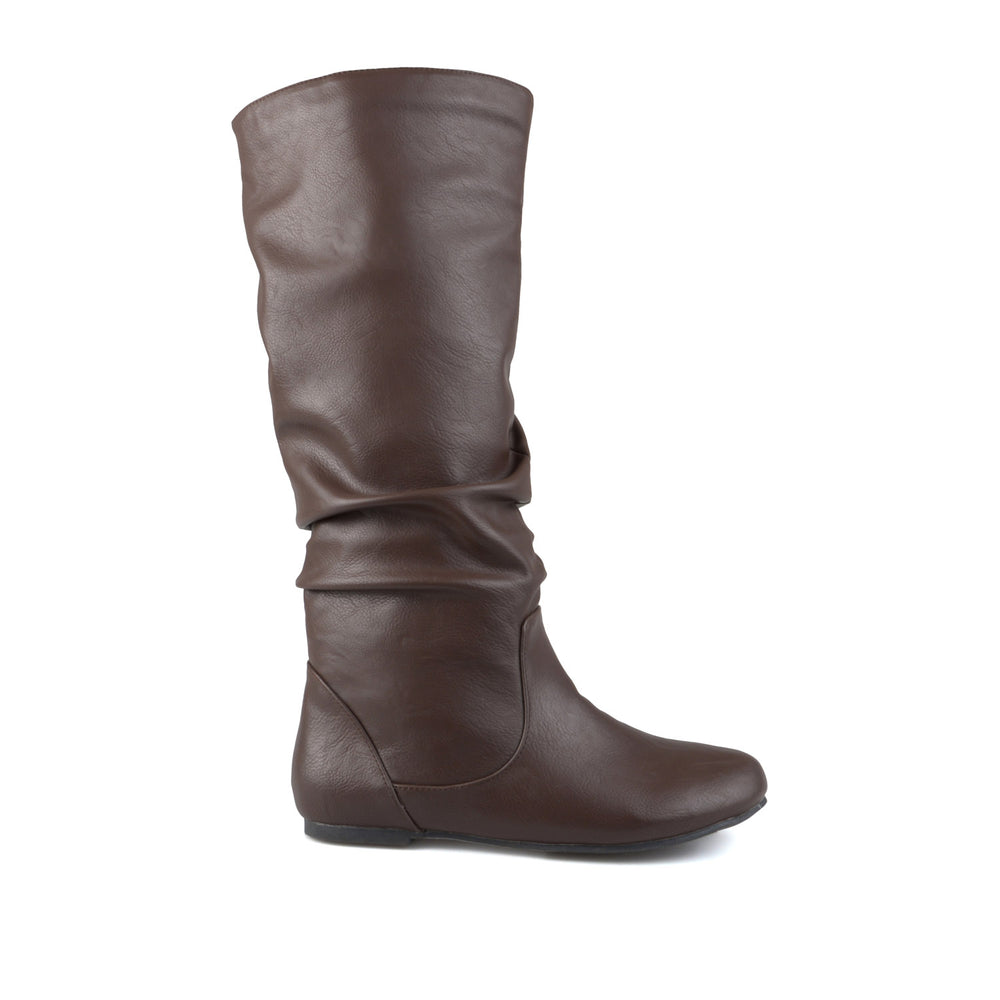 JAYNE KNEE HIGH BOOTS IN FAUX LEATHER