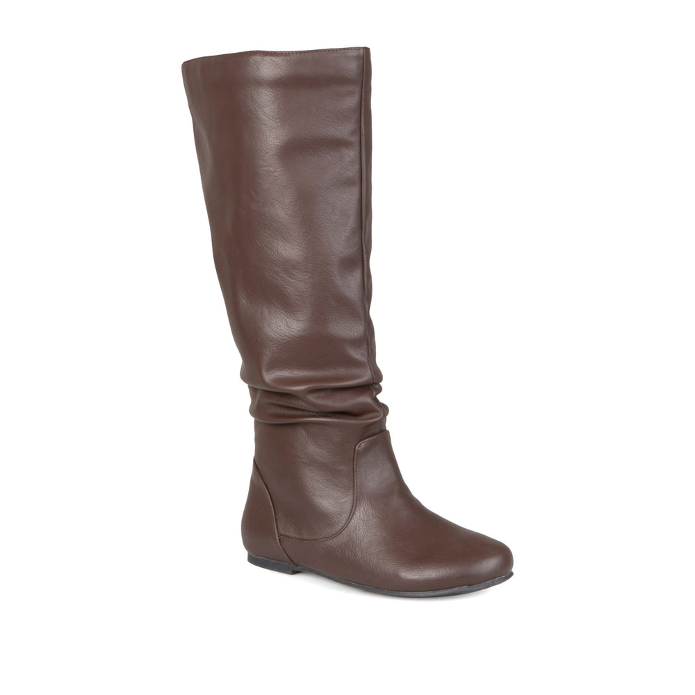 JAYNE KNEE HIGH BOOTS IN FAUX LEATHER