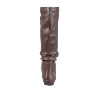 JAYNE KNEE HIGH BOOTS IN FAUX LEATHER