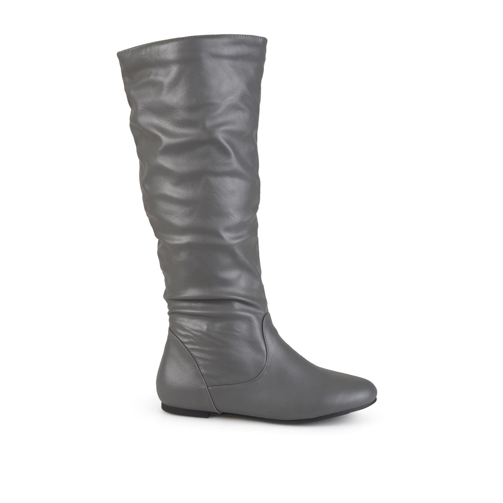 JAYNE KNEE HIGH BOOTS IN FAUX LEATHER