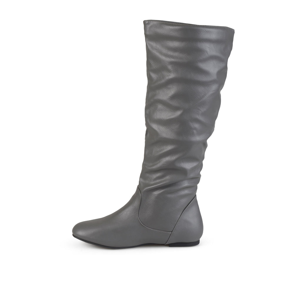 JAYNE KNEE HIGH BOOTS IN FAUX LEATHER