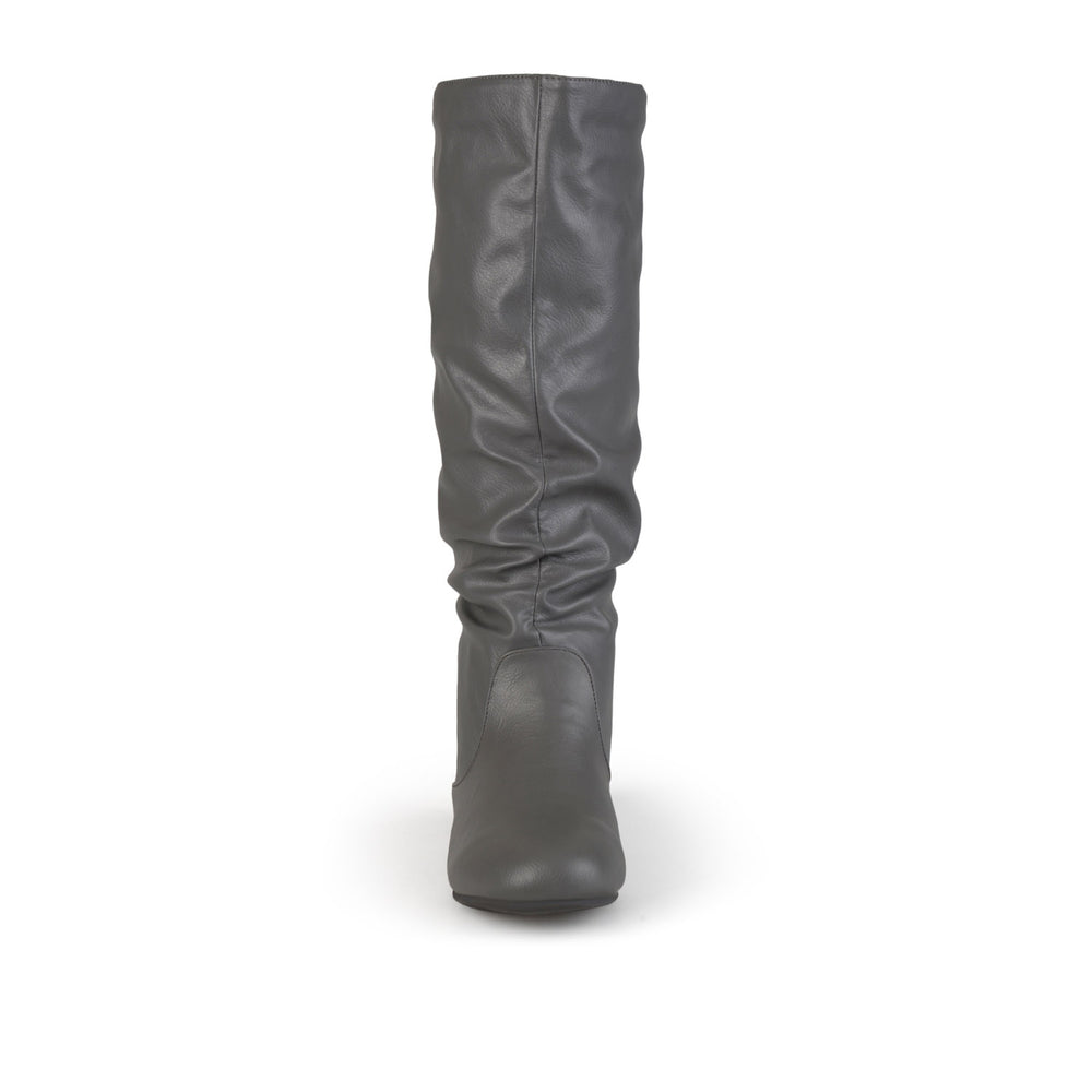 JAYNE KNEE HIGH BOOTS IN FAUX LEATHER