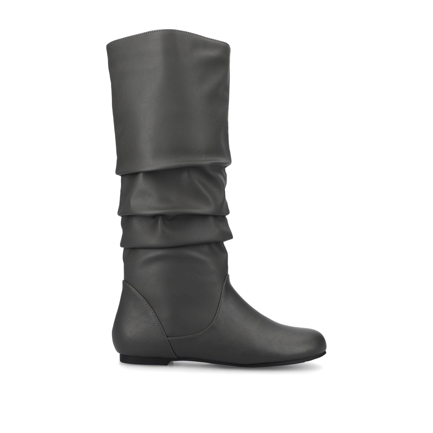 JAYNE KNEE HIGH BOOTS IN VEGAN LEATHER - Grey