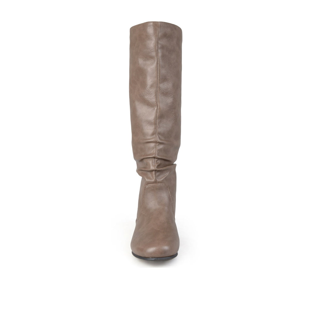 JAYNE KNEE HIGH BOOTS IN FAUX LEATHER