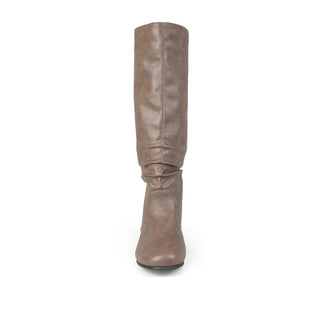 JAYNE KNEE HIGH BOOTS IN FAUX LEATHER