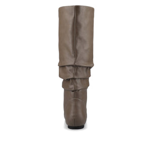 JAYNE KNEE HIGH BOOTS IN VEGAN LEATHER - Taupe