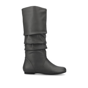 JAYNE KNEE HIGH BOOTS IN WIDE CALF - Grey