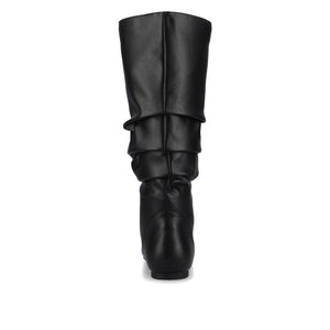 JAYNE KNEE HIGH BOOTS IN X-WIDE CALF - Black Faux Suede