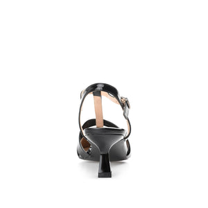 JAZLYNN BASIC T-STRAP KITTEN HEELS IN WIDE - Black