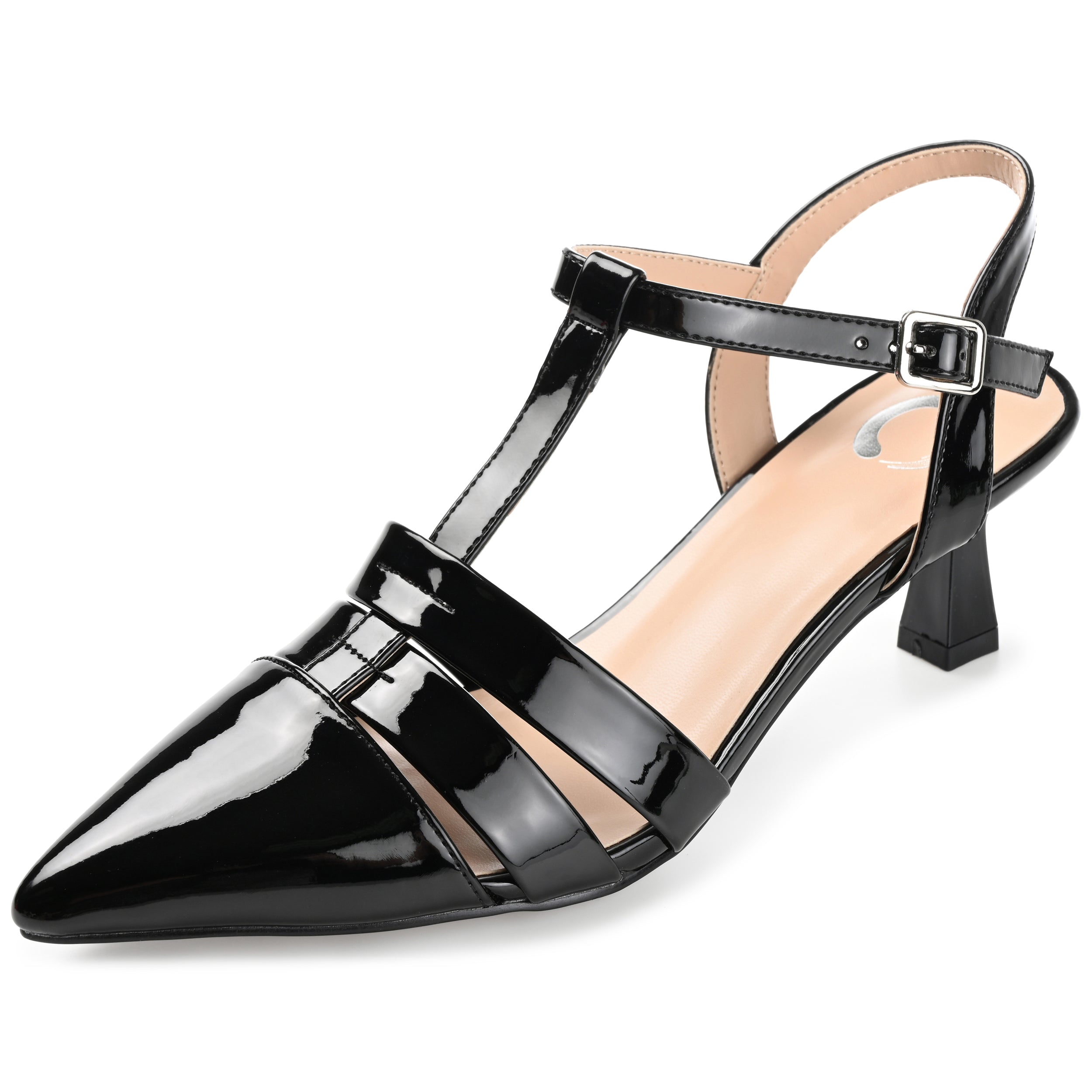 JAZLYNN BASIC T-STRAP KITTEN HEELS IN WIDE – Journee Collection