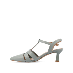 JAZLYNN BASIC T-STRAP KITTEN HEELS IN WIDE - Blue