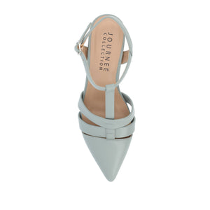 JAZLYNN BASIC T-STRAP KITTEN HEELS IN WIDE - Blue