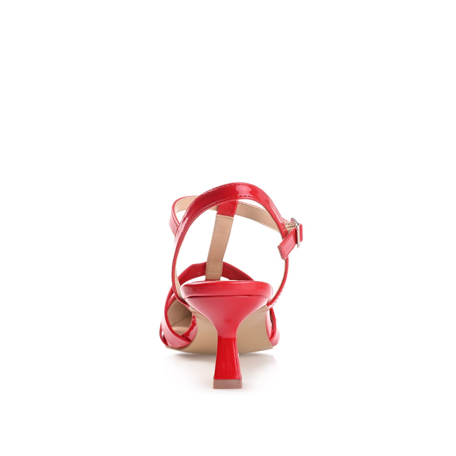 JAZLYNN T-STRAP KITTEN HEELS IN PATENT - Red