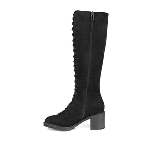 JENICCA LACE-UP BOOTS IN X-WIDE CALF - Black