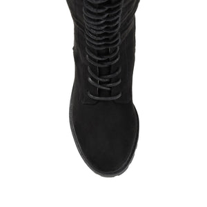 JENICCA LACE-UP BOOTS IN X-WIDE CALF - Black