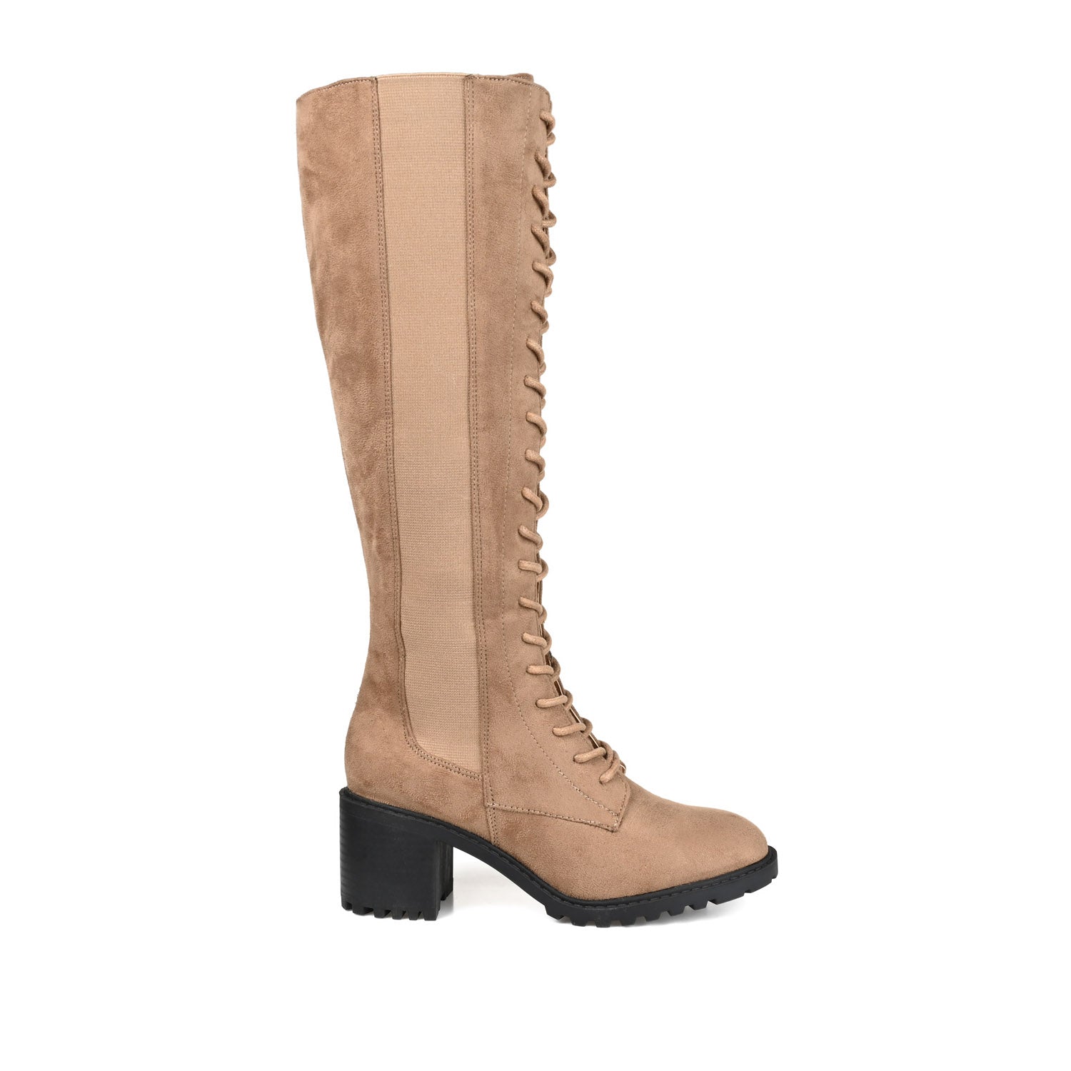 JENICCA LACE-UP BOOTS IN X-WIDE CALF - Taupe