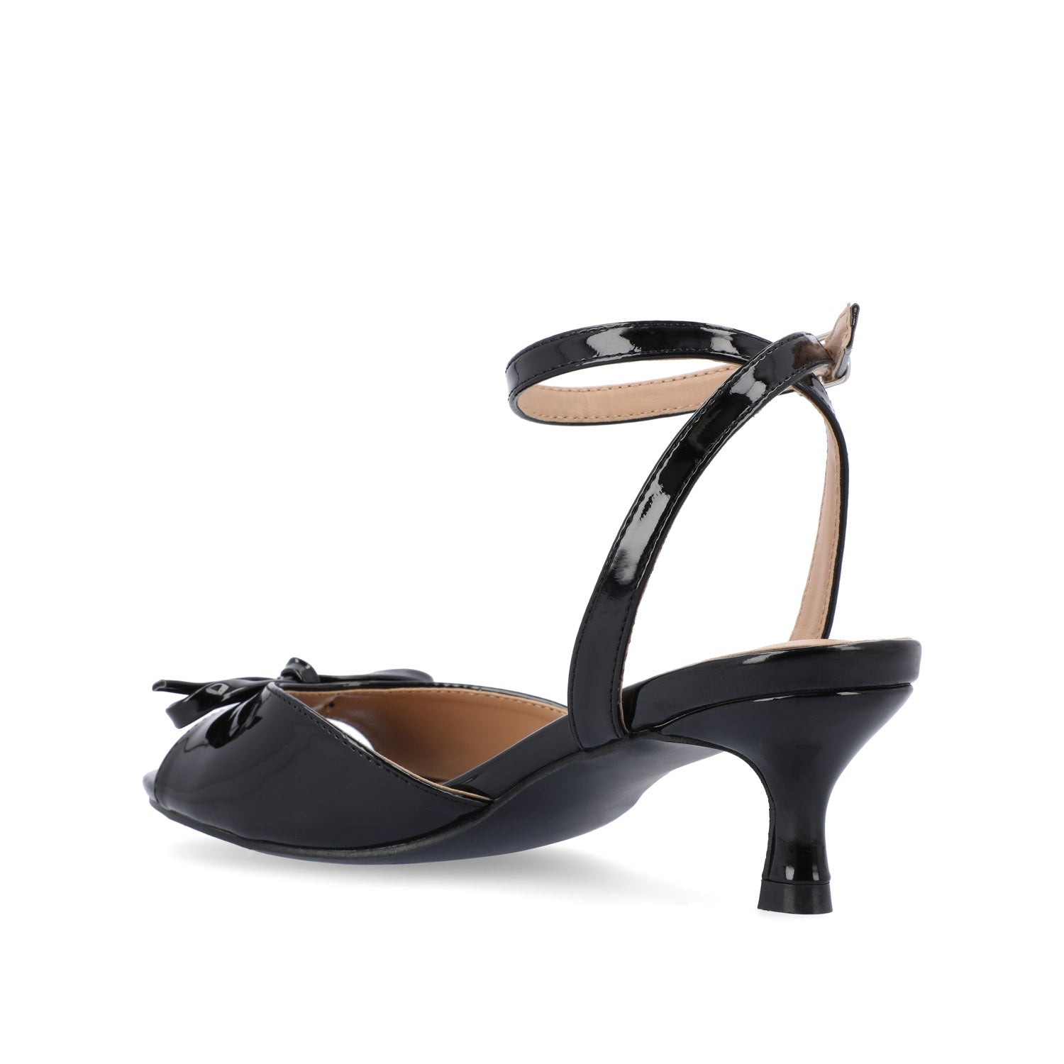 JENNIFER STRAPPY KITTEN HEELS IN PATENT - Black Patent