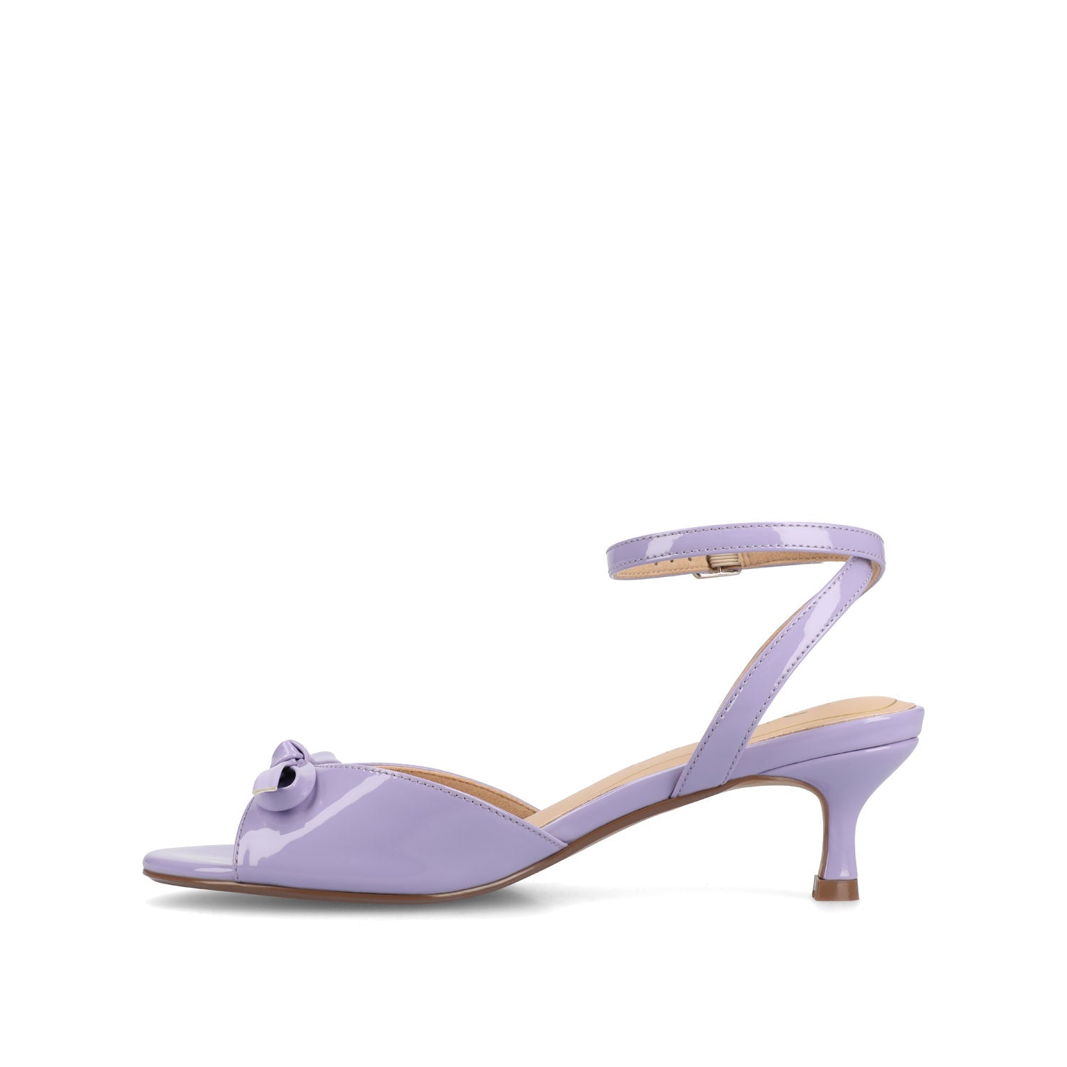JENNIFER STRAPPY KITTEN HEELS IN PATENT - Lilac Patent