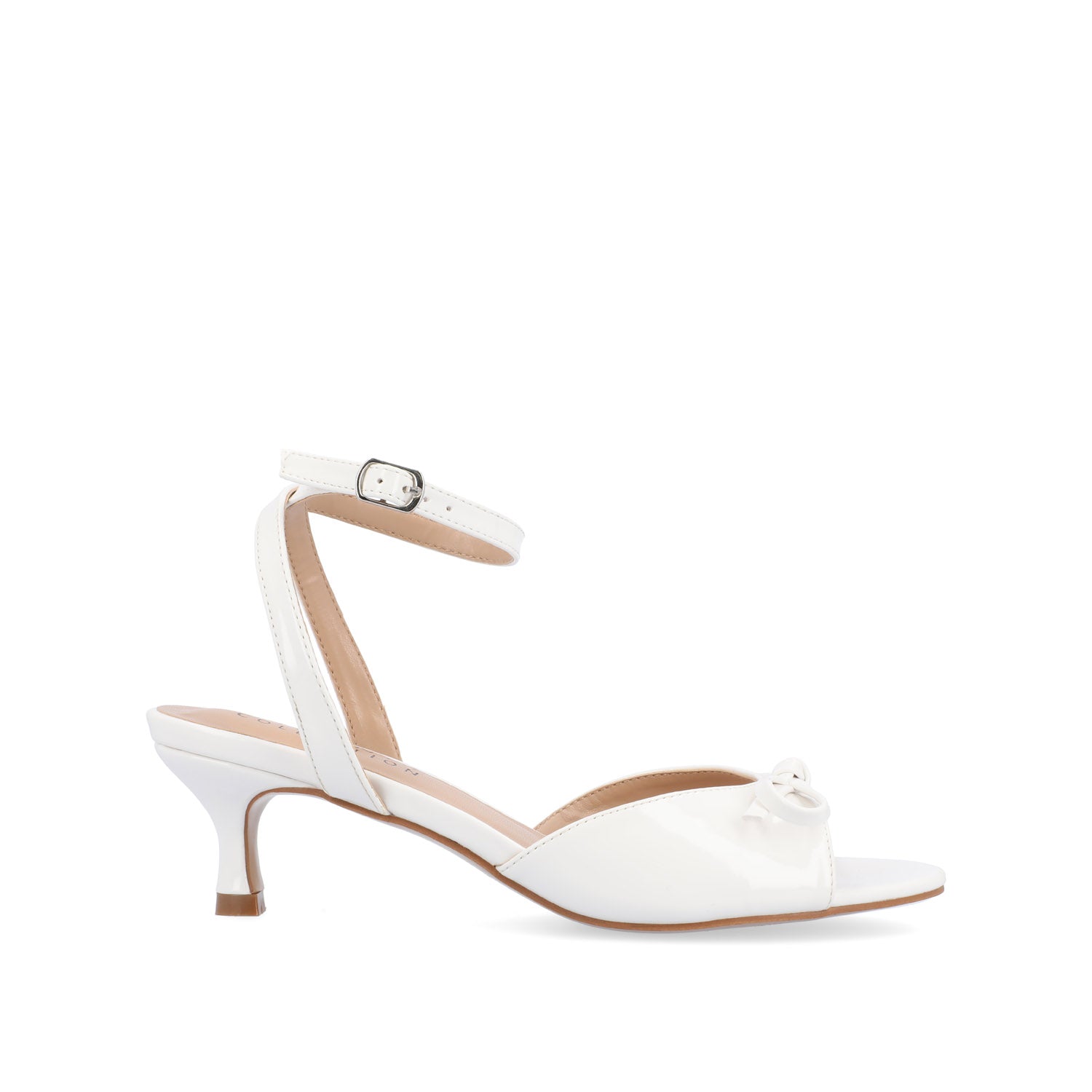 JENNIFER STRAPPY KITTEN HEELS IN PATENT - White Patent