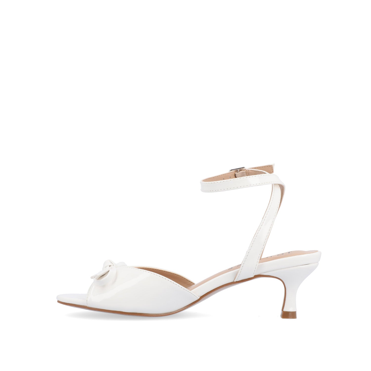 JENNIFER STRAPPY KITTEN HEELS IN PATENT - White Patent