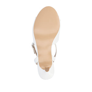 JENNIFER STRAPPY KITTEN HEELS IN PATENT - White Patent