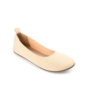 JERSIE KNIT BALLET FLATS IN WIDE - Cream