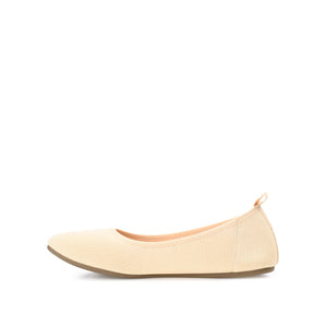 JERSIE KNIT BALLET FLATS IN WIDE - Cream