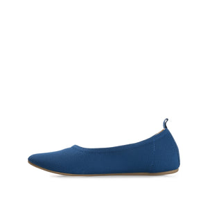 BALLET FLAT IN FABRIC (WIDE) - Navy Nubuck