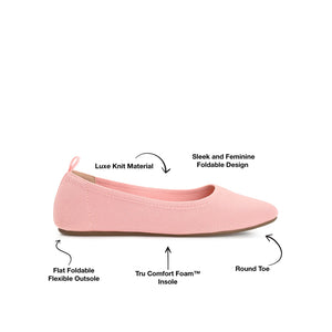 JERSIE BALLET FLATS IN KNIT FABRIC - Pink