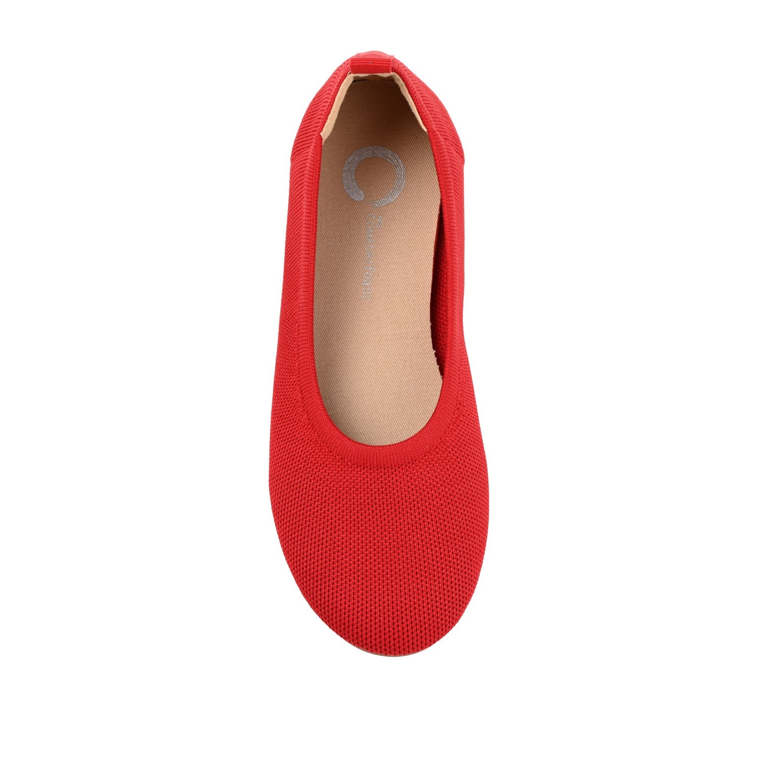 JERSIE KNIT BALLET FLATS IN WIDE - Red