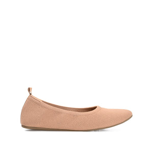 BALLET FLAT IN FABRIC (WIDE) - Tan