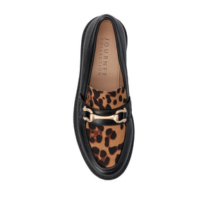 JESSAMEY HORSE BIT LOAFER FLATS - Leopard Faux