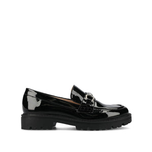 JESSAMEY HORSE BIT LOAFER FLATS - Black Patent Leather