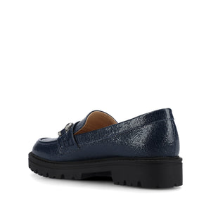 JESSAMEY LOAFER FLAT IN WIDE - Navy Patent