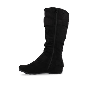 JESTER KNEE HIGH BOOTS IN X-WIDE CALF - Black Faux Suede