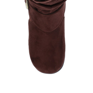 JESTER KNEE HIGH BOOTS IN WIDE CALF - Brown Faux Suede