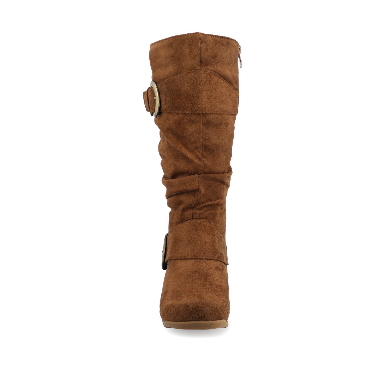 JESTER KNEE HIGH BOOTS IN FAUX SUEDE - Camel Faux Suede