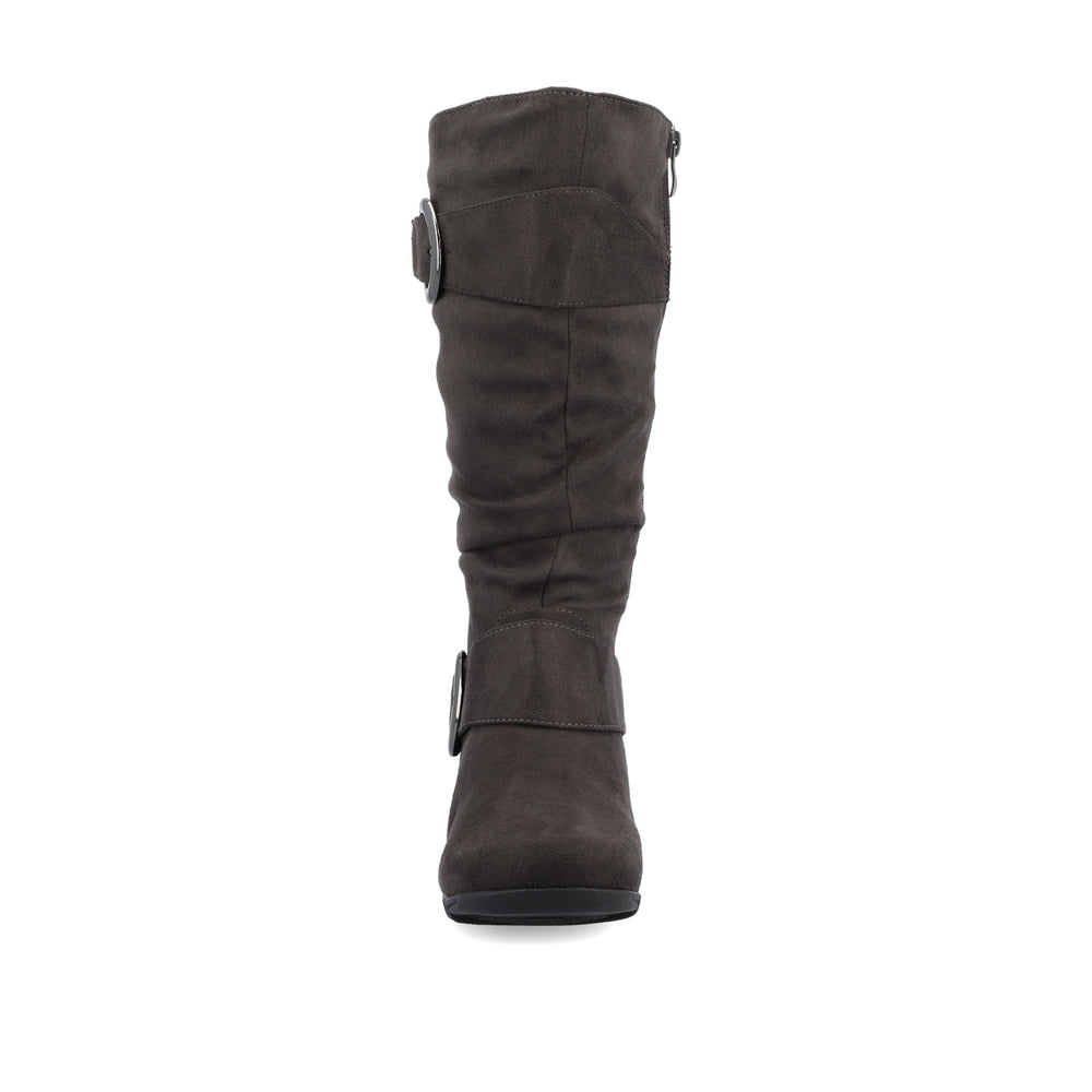 JESTER KNEE HIGH BOOTS IN FAUX SUEDE