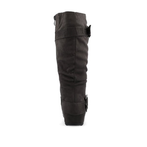JESTER KNEE HIGH BOOTS IN WIDE CALF - Grey Faux Suede